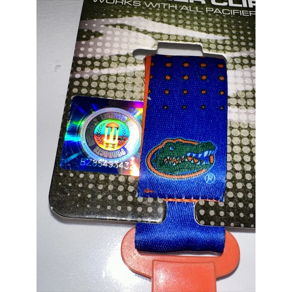 Florida Gators Pacifier Clip NCAA Blue Orange Collegiate Licensed 0+ Months